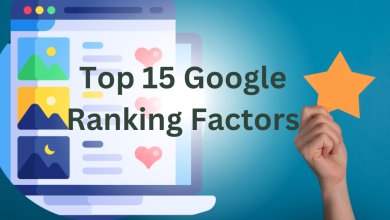 Featured image illustrating the key Google ranking factors: SEO strategy, content quality, backlinks, mobile optimization, and user experience.